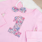 *SALE* Girls 1st Birthday Long Sleeve Bodysuit & Headband Set, Size 2 - Ditsy Floral