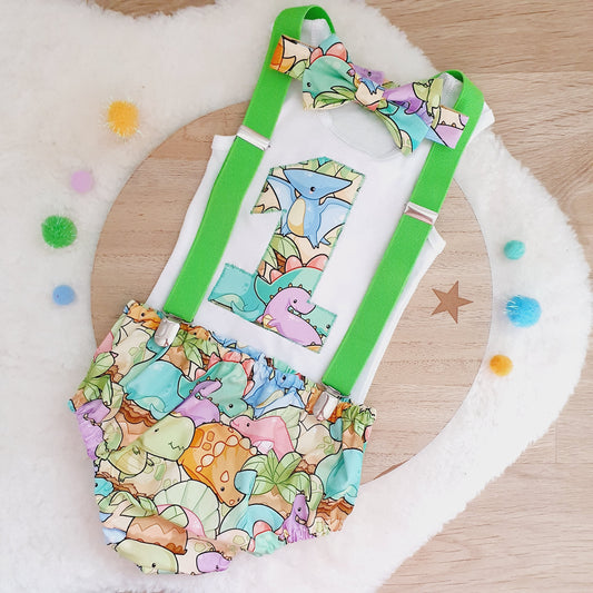 Dinosaur Boys 1st Birthday Outfit, Size 1