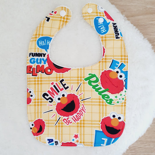 ELMO print Bib, Handmade Baby Bib, Feeding Bib