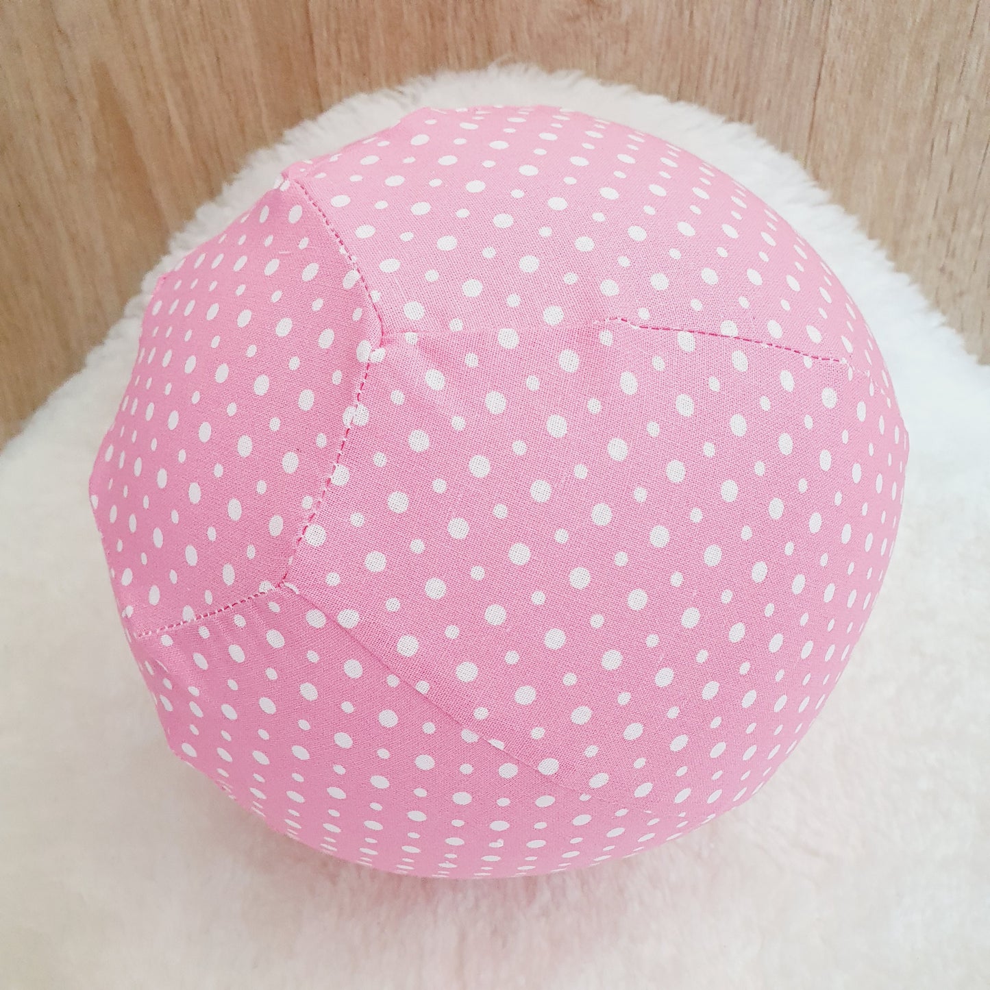 Balloon Ball Cover - Balloon Balls -  Handmade Fabric Balloon Cover - PINK & WHITE SPOT