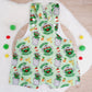GROUCH print Overalls, Baby Overalls, Short Leg Romper, Size 1