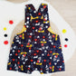 MOUSE print Overalls, Baby Overalls, Short Leg Romper, Size 1