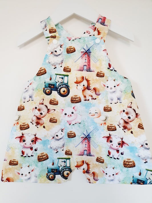 Baby / Toddler Overalls, Short Leg Romper, Size 1