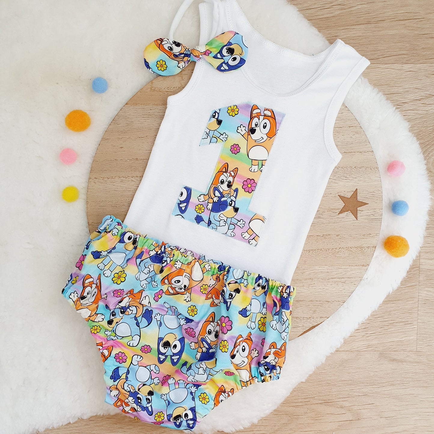Girls 1st Birthday / Cake Smash Outfit, Size 1