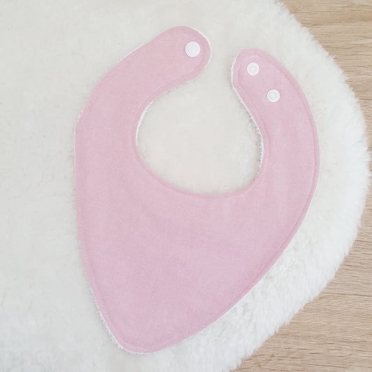 CHAMBRAY DUSTY PINK Bandana Dribble Bib, Handmade Baby Bib, Cotton / Bamboo, Ultra Absorbent
