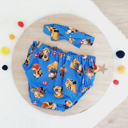 Boys Cake Smash Outfit, Size 0 - CONSTRUCTION