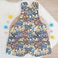 BANANAS print Overalls, Baby Overalls, Short Leg Romper, Size 1