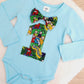 Boys 1st Birthday Long Sleeve Bodysuit, Size 0