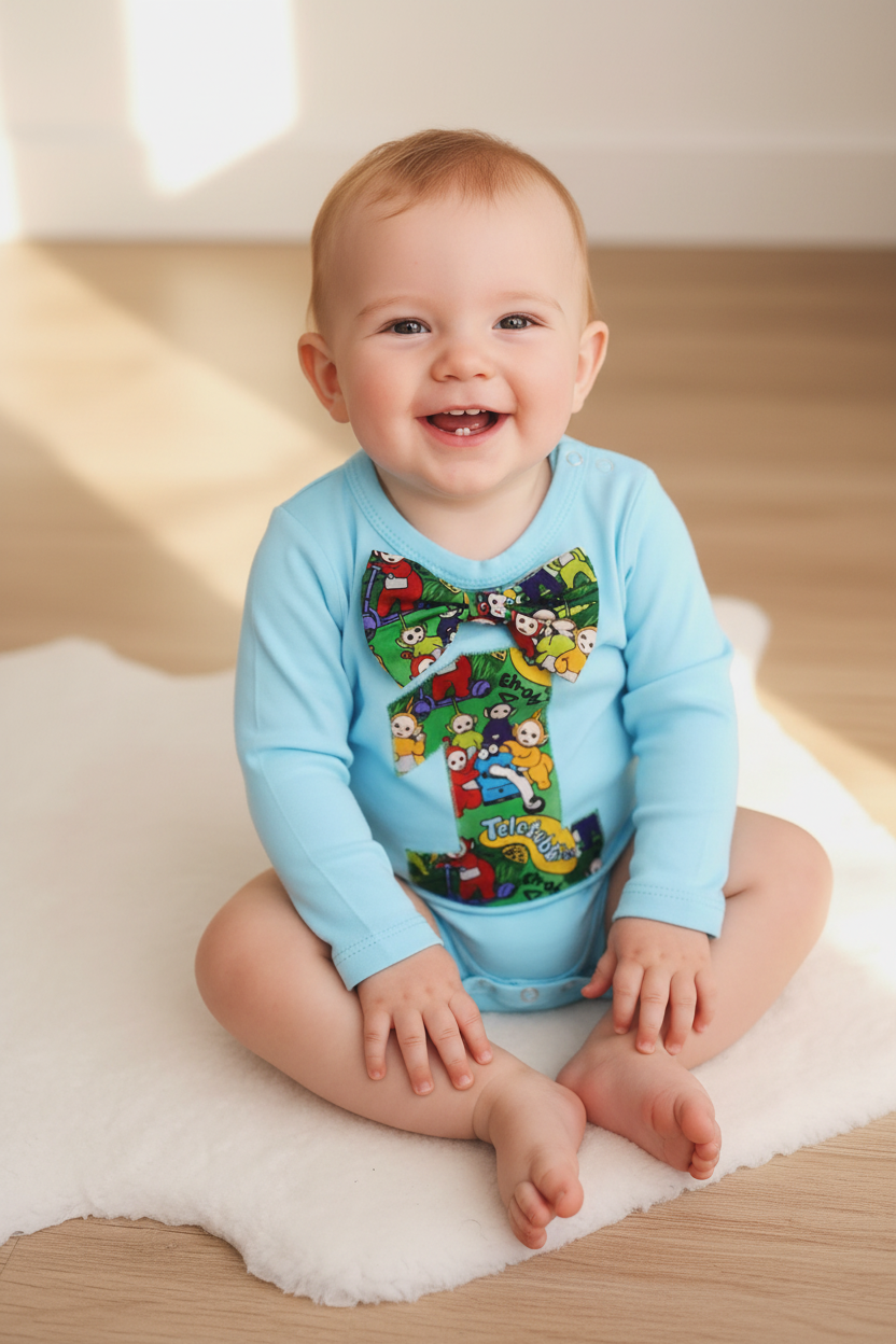 Boys 1st Birthday Long Sleeve Bodysuit, Size 0