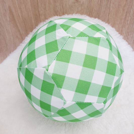Balloon Ball Cover - Balloon Balls -  Handmade Fabric Balloon Cover - GREEN GINGHAM