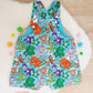 DINOSAURS print Overalls, Baby / Toddler Overalls, Short Leg Romper, Size 2