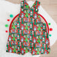 CHRISTMAS DOGs Overalls, Baby / Toddler Overalls, Short Leg Romper, Size 2