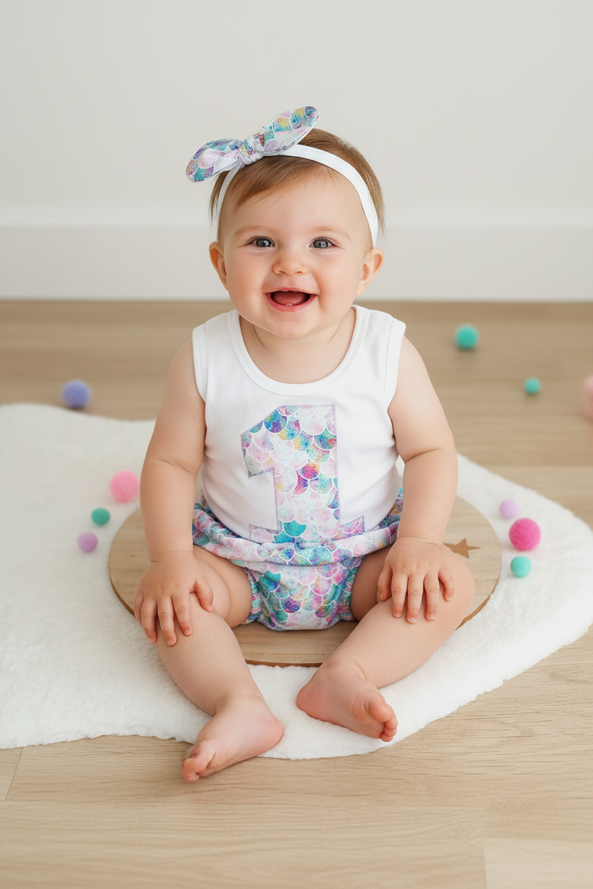 Girls 1st Birthday / Cake Smash Outfit, Size 1
