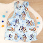 DOGS print Overalls, Baby Overalls, Short Leg Romper, Size 1