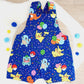 POKEMON PARTY print Overalls, Baby Overalls, Short Leg Romper, Size 1