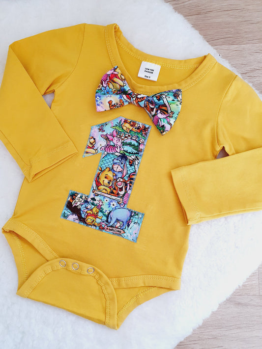 Boys 1st Birthday Long Sleeve Bodysuit, Size 0