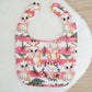 REINDEER CHRISTMAS print Small Feeding Bib - Organic Bamboo Backed, Ultra Absorbent Bib