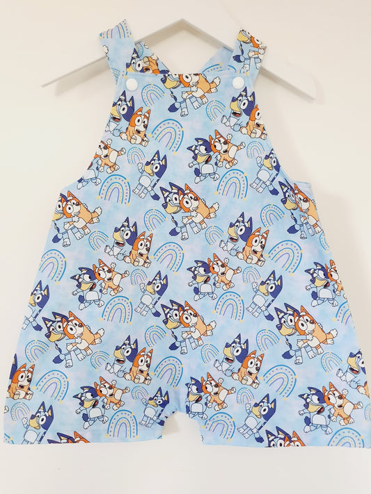 DOGS print Overalls, Baby / Toddler Overalls, Short Leg Romper, Size 2