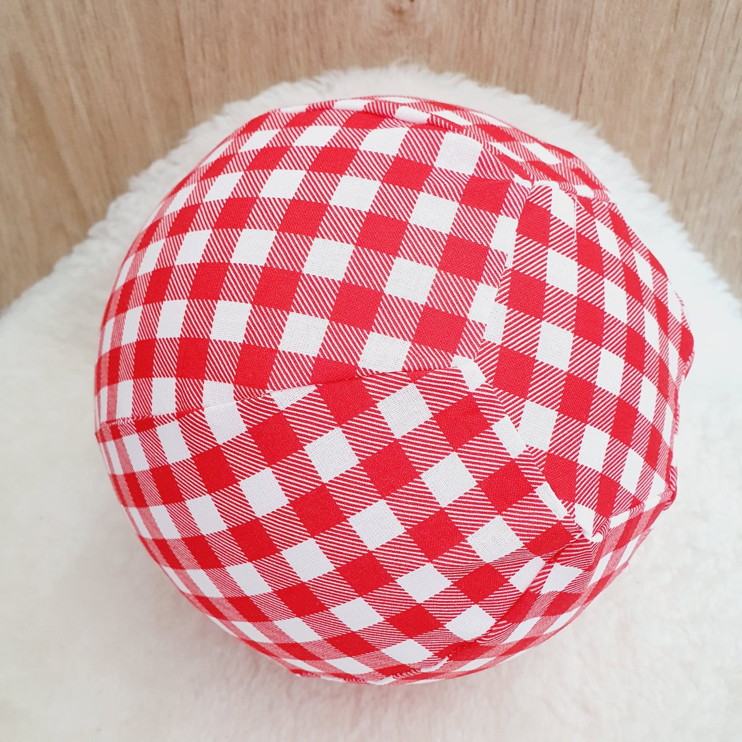 Balloon Ball Cover - Balloon Balls -  Handmade Fabric Balloon Cover - RED GINGHAM