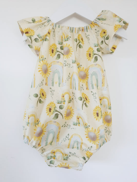 Sunflowers Baby Girl Playsuit, Size 1