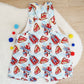 SUPERMAN print Overalls, Baby / Toddler Overalls, Short Leg Romper, Size 2