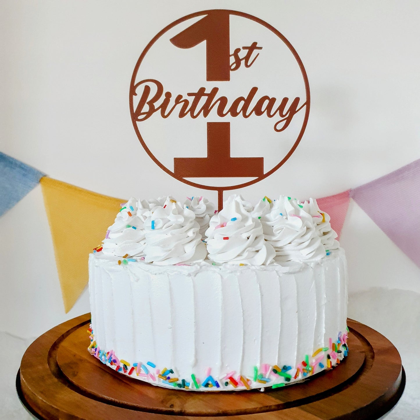 1st Birthday Cake Topper - Chocolate Brown