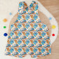 COOKIE MONSTER print Overalls, Baby Overalls, Short Leg Romper, Size 1