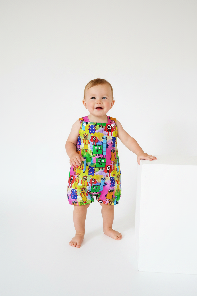 Overalls, Baby / Toddler Overalls, Short Leg Romper, Size 2
