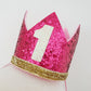 1st Birthday Crown / Party Hat / Headband - HOT PINK