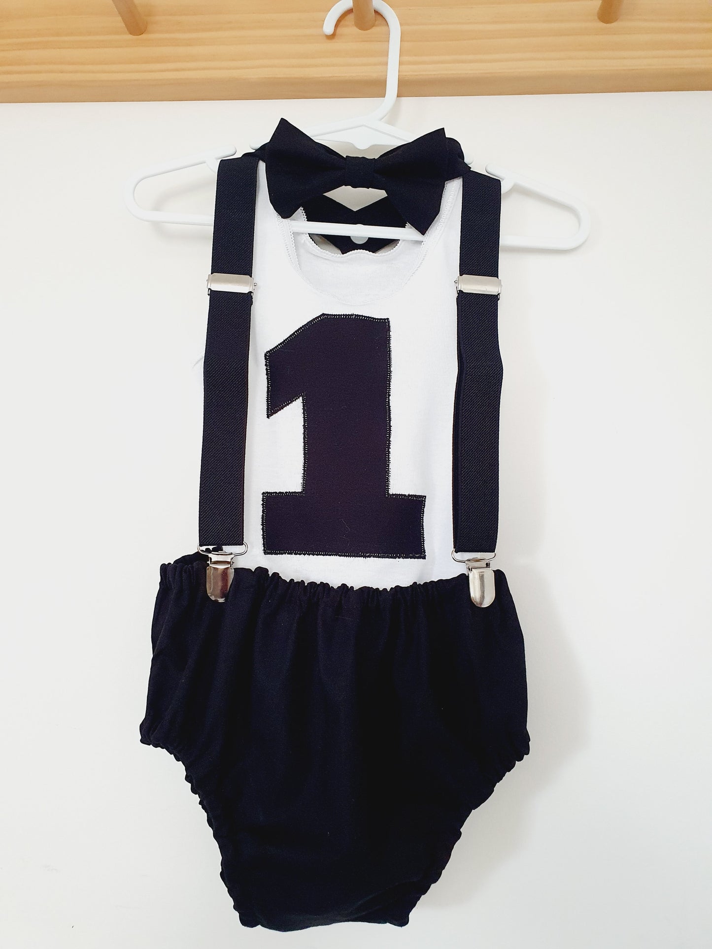 Black Boys 1st Birthday Outfit, Size 1