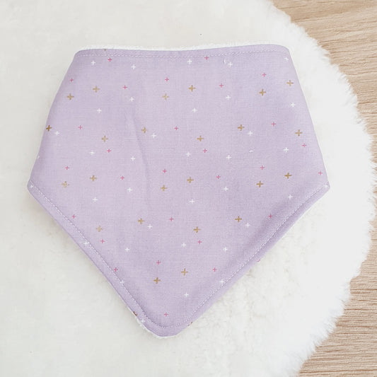 LILAC SPARKLER Bandana Dribble Bib - Bamboo Backed Ultra Absorbent Bib