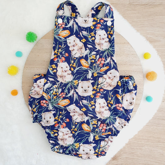 WOMBAT print Baby Romper, Size 1