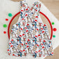 CHRISTMAS DOGS Overalls, Baby Overalls, Short Leg Romper, Size 1