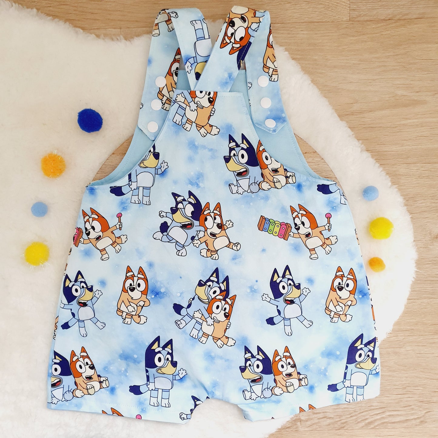 DOGS print Overalls, Baby / Toddler Overalls, Short Leg Romper, Size 2