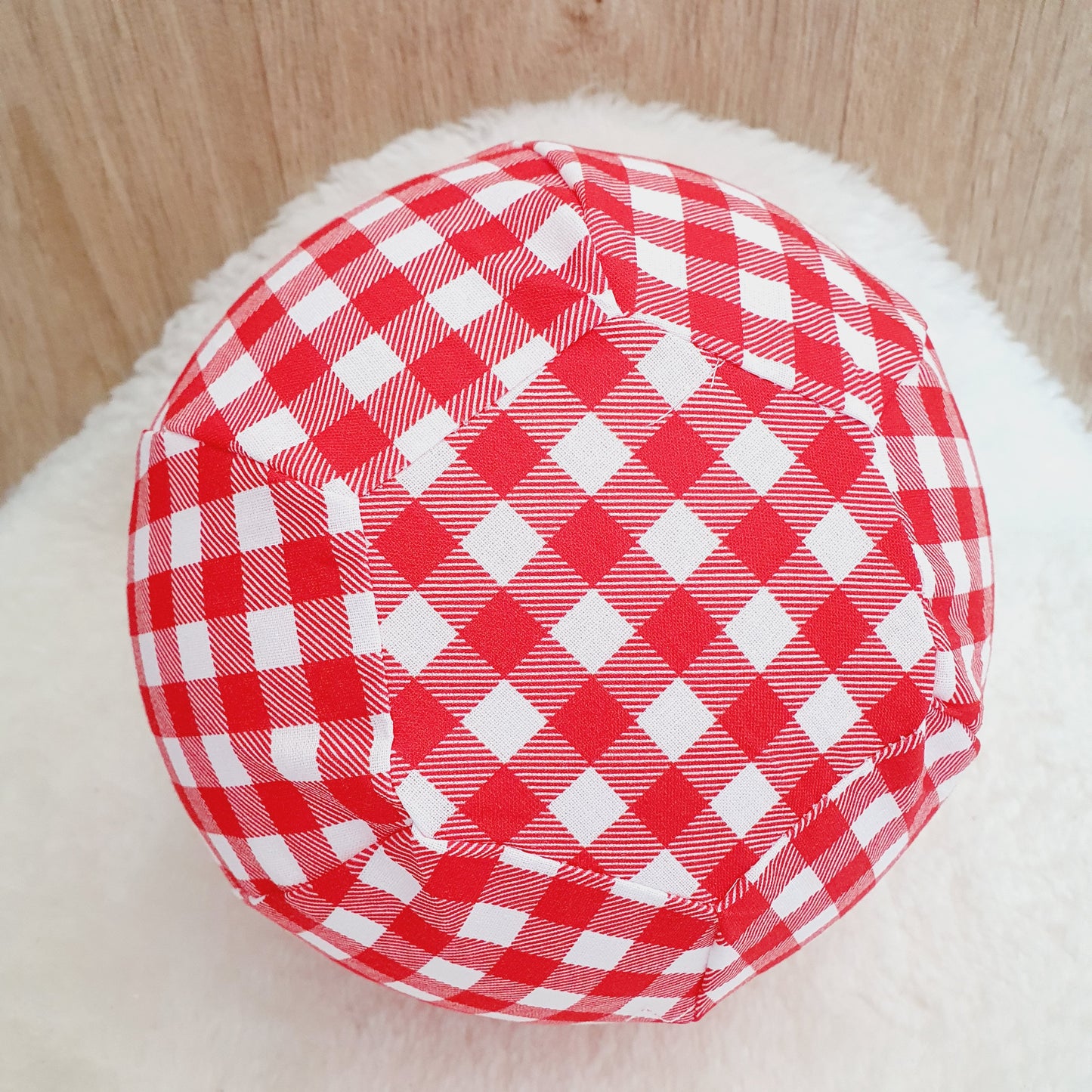 Balloon Ball Cover - Balloon Balls -  Handmade Fabric Balloon Cover - RED GINGHAM