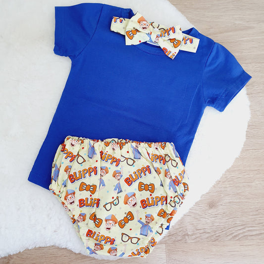 *SALE* Blippi Inspired Boys Cake Smash Outfit, Size 1