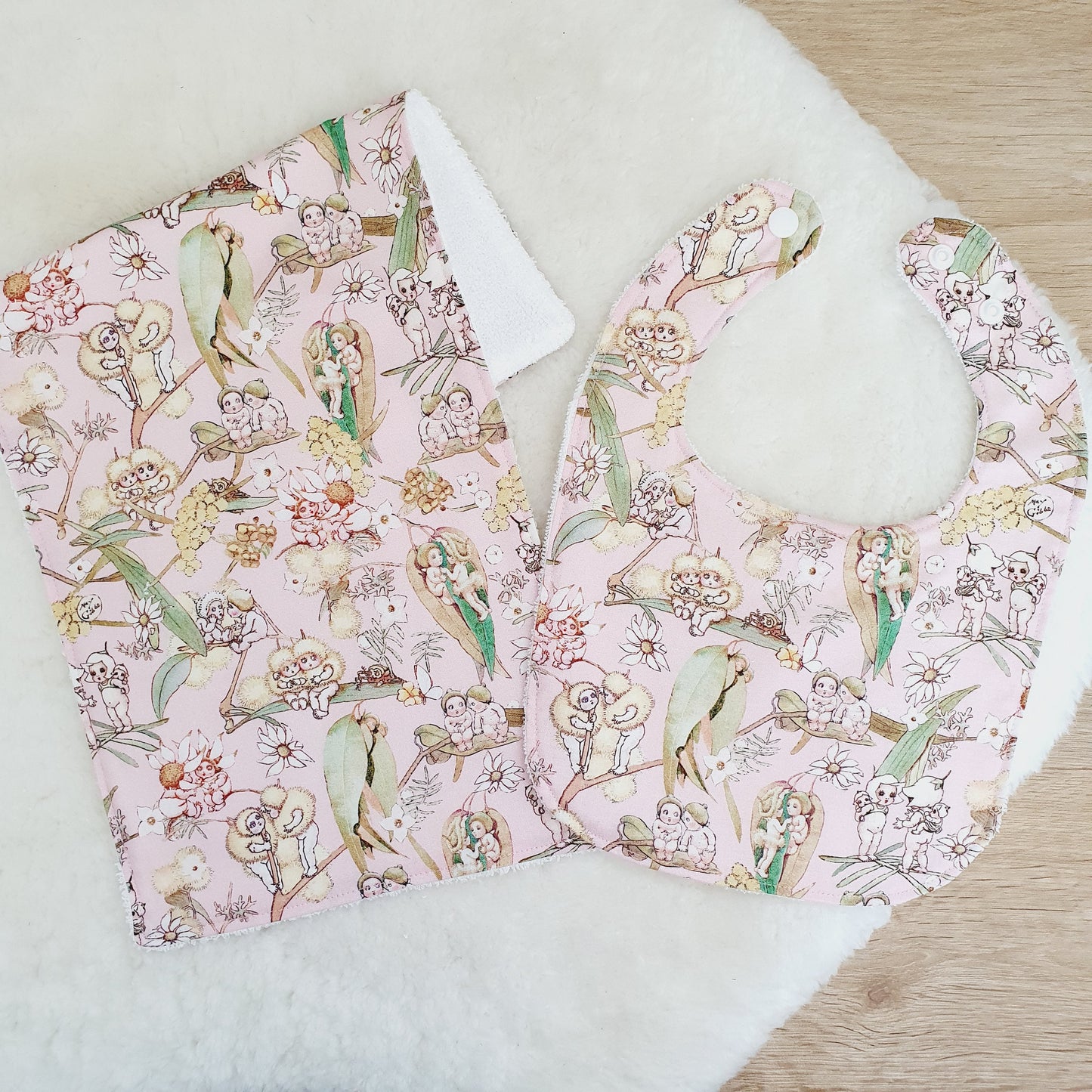 GUMNUT Baby Bib and Burp Cloth Gift Set, Baby Shower Gift, Newborn Gift, Australian Baby Gift