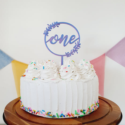 ONE Cake Topper - Pink/ Blue