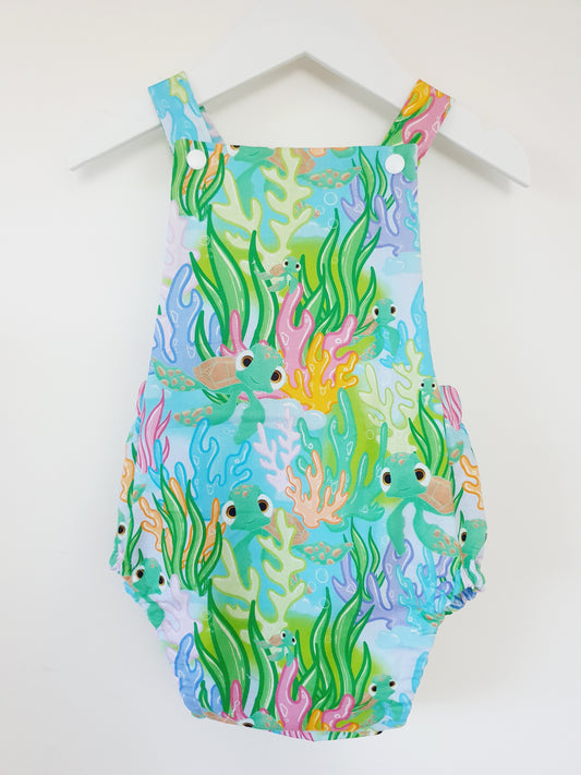 Turtle Baby / Toddler Handmade Romper, Size 1