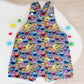 SESAME ST print Overalls, Baby / Toddler Overalls, Short Leg Romper, Size 2