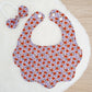 Ditsy Floral Handmade Scalloped Baby Bib and Headband Set