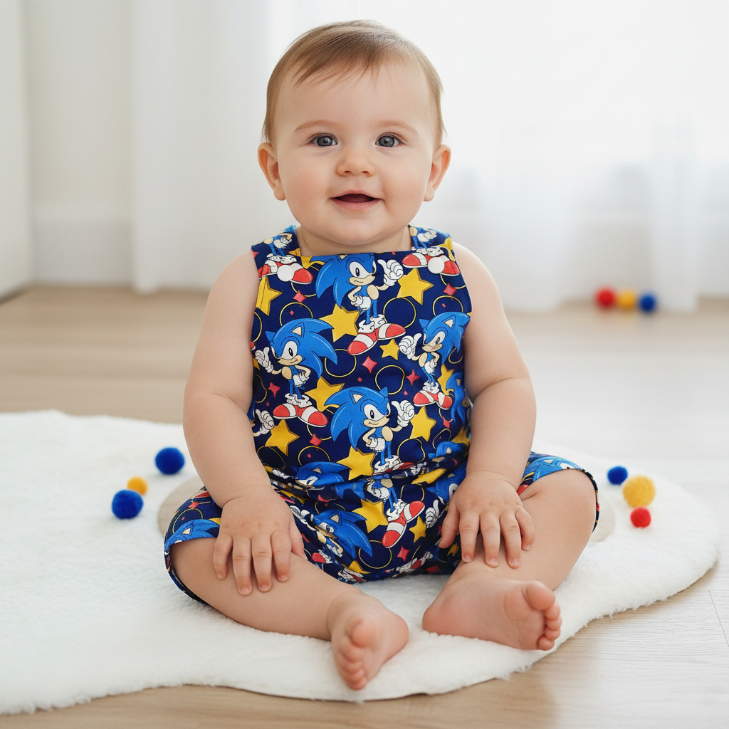 Baby / Toddler Overalls, Short Leg Romper, Size 1