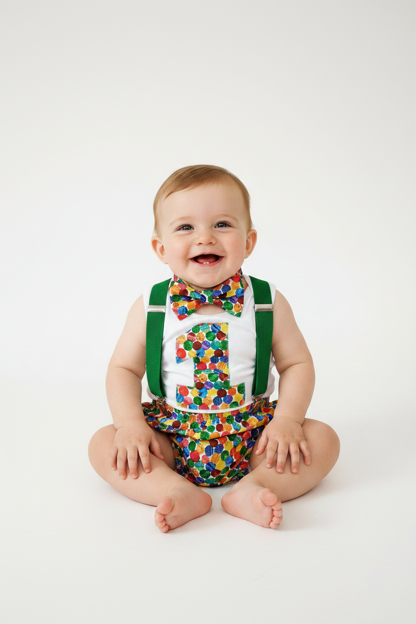 CATERPILLAR SPOTS Boys 1st Birthday Outfit, Size 1