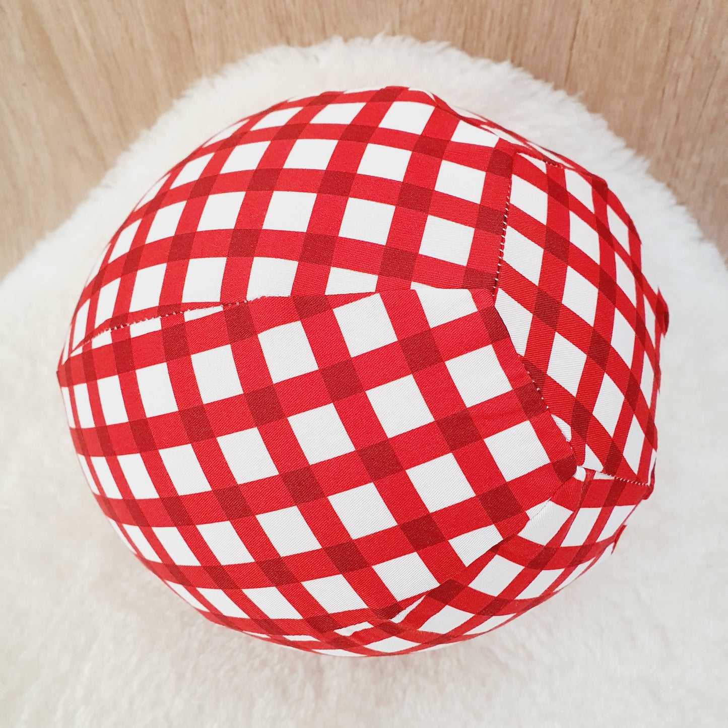 Balloon Ball Cover - Balloon Balls -  Handmade Fabric Balloon Cover - RED CHECK