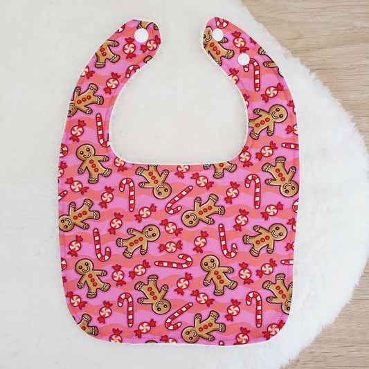 REINDEERS print Bib, Handmade Baby Bib, Feeding Bib