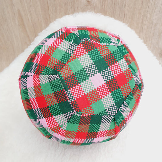Balloon Ball Cover - Balloon Balls -  Handmade Fabric Balloon Cover - FESTIVE TARTAN