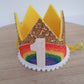 1st Birthday Crown / Party Hat / Headband - BRIGHT RAINBOW