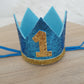 1st Birthday Crown / Party Hat / Headband - LIGHT BLUE