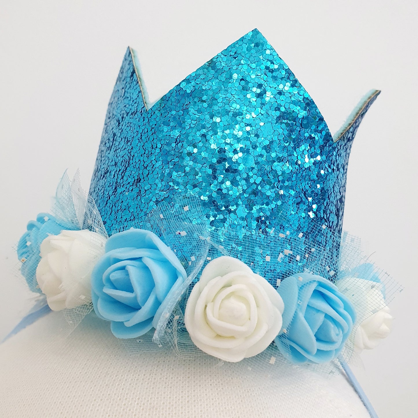 Birthday Crown / Party Hat / Headband - BLUE FLORAL