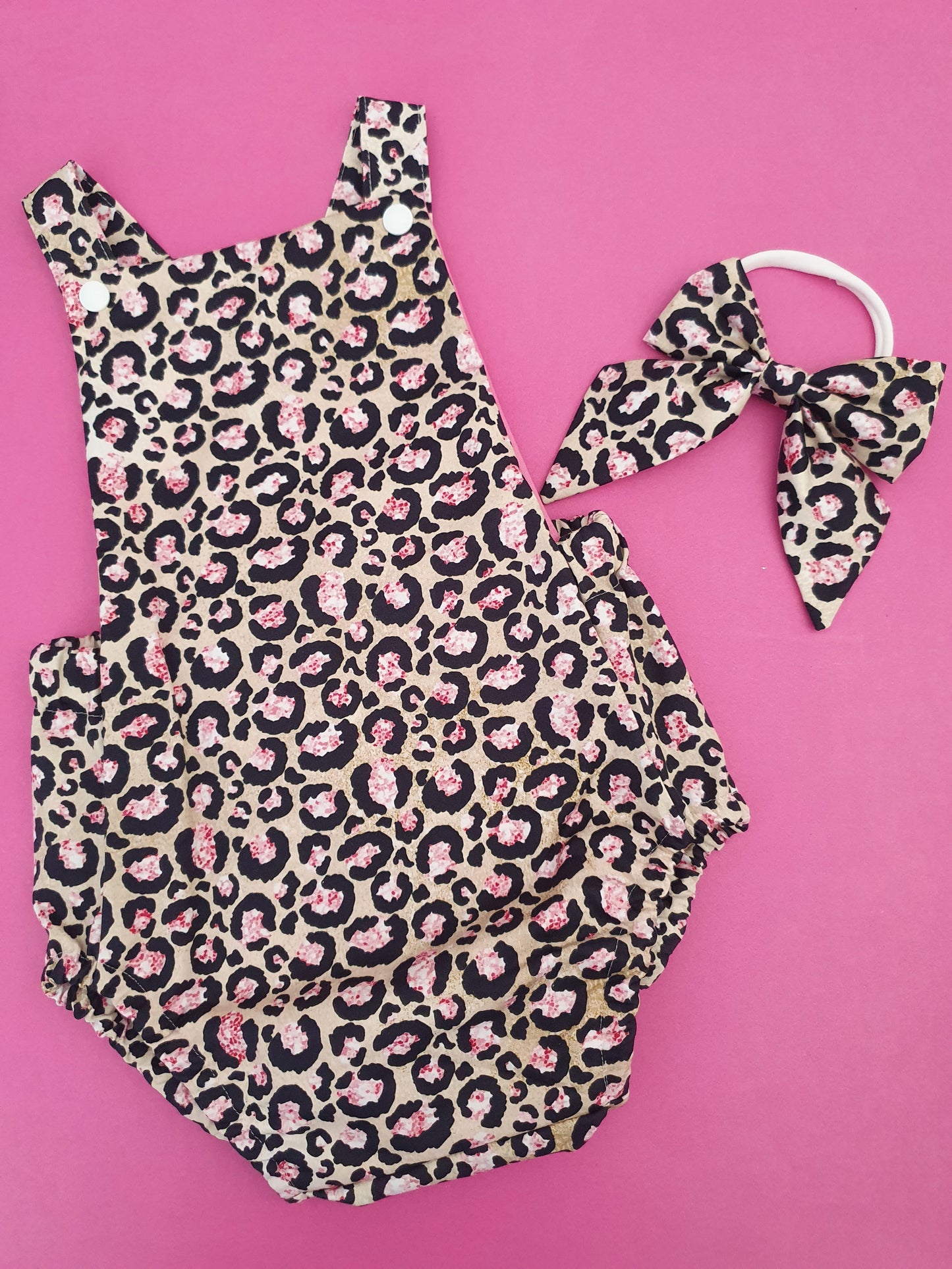 CHEETAH PRINT Baby Romper and Headband Set, 1st Birthday / Cake Smash Outfit, SIZE 1 ANIMAL PRINT, 12 - 18 months
